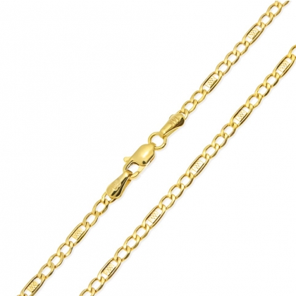Złoty Łańcuszek 55cm splot Figaro z blaszką 2,7mm pr. 585